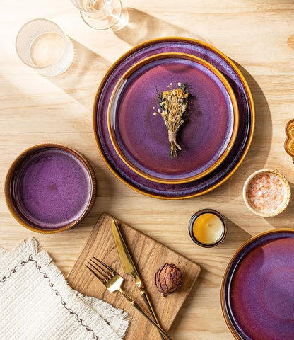 Ceramic Dinnerware Set for 6, 18-Piece Plates and Bowls Set | Lightweight - Image 3