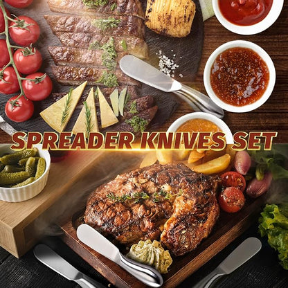 Butter Knives 4 Pieces Stainless Steel Cheese Butter Spreader Knife Set - Image 7