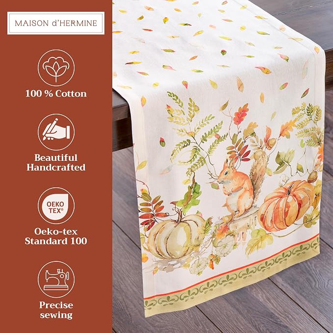 Maison d' Hermine Table Runner 100% Cotton 14.50" x 108" | Table Runners 108 - Image 2
