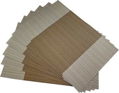 Gugrida Vinyl Grey Florals Placemats Heat Resistant Dining Table Mats Non-Slip Washable Place Mats Set of 6