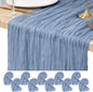 Pesonlook Cheesecloth Table Runner Dusty Blue, 10 Pack 17.7x108 inch, Long | by Pesonlook