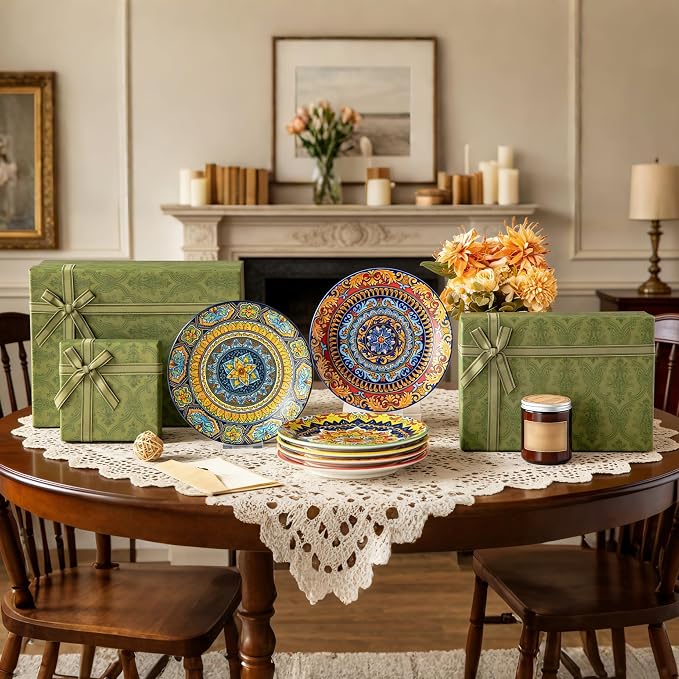 vancasso Colorful Dessert Plates Set of 6, 8.5 Inch Ceramic Salad Plates | Boho - Image 7