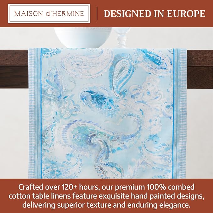 Maison d' Hermine Table Runner 100% Combed Cotton 14.5"x108" | Table Runners - Image 3