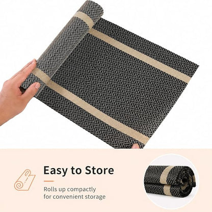 FAVE Woven Vinyl Table Runner 72x12 Inches Heat Resistant Table Runner | - Image 9