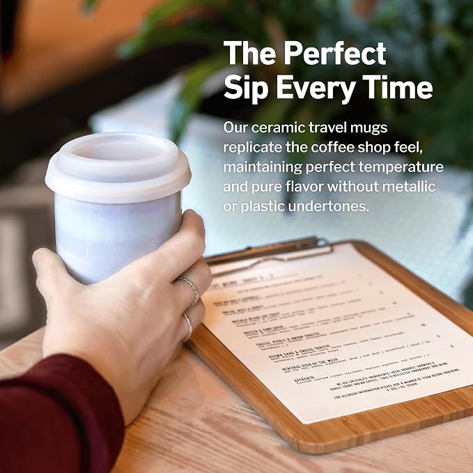 NOVA CERAMICS Travel Mug – Portable Coffee Tumbler – Unique to Go Mug – - Image 4