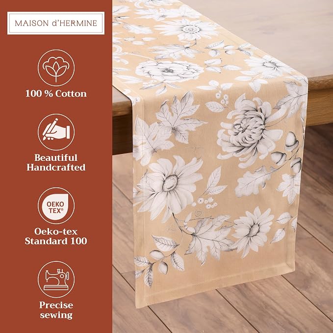 Maison d' Hermine Table Runner 100% Cotton 14.50" x 108" | Table Runners 108 - Image 2