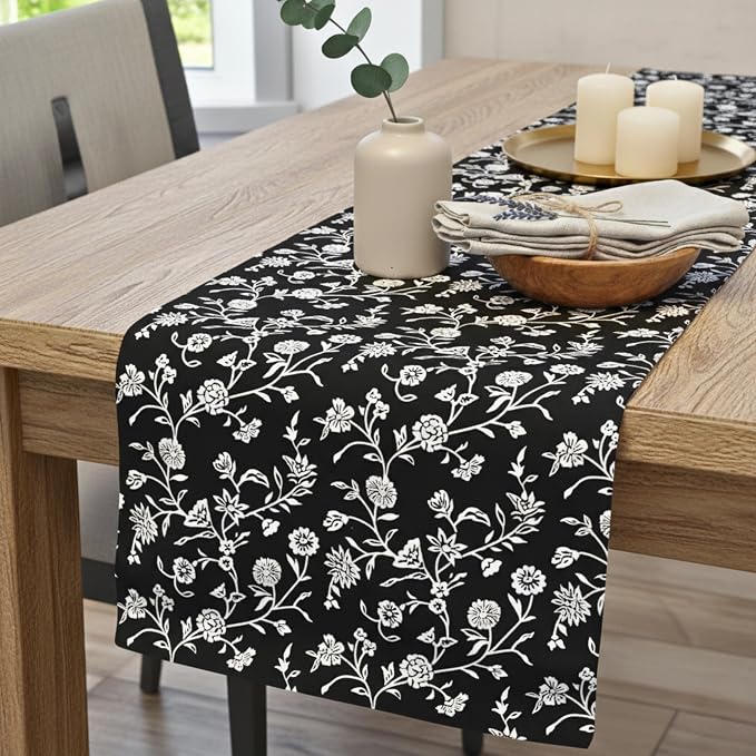 Floral Table Runner Vintage Flowers Botanical Design Rustic Vintage Grand by OveeshaHomeDecor