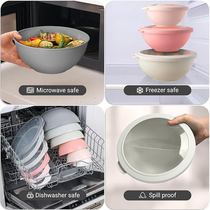 Zulay Kitchen 12 Piece Plastic Mixing Bowls - Image 7