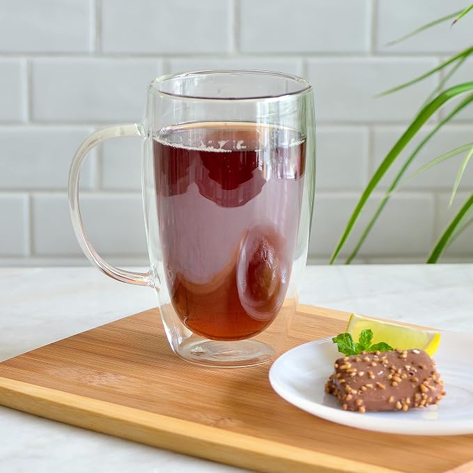 Youngever 2 Pack Glass Coffee Cups, Double Wall Thermo Insulated Coffee Cups - Image 5