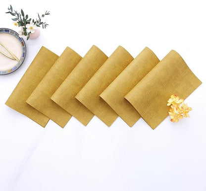 Homaxy Faux Leather Heat Resistant Placemats for Dining Table Set of 8, Waterproof Wipeable Washable PU Table Mats, Easy to Clean Anti-Slip Place Mats, 11.8" x 17", Yellow
