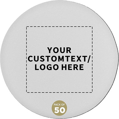 50 Round Foam Bud Coasters Pack, 4 inch - Customizable Text, Logo - PU Foam, Party Favor - White