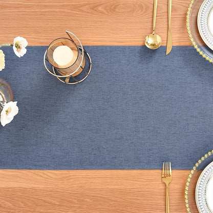 Faux Linen Table Runner Water Resistant 13 x 72 in, Coffee Table Runner - Image 7