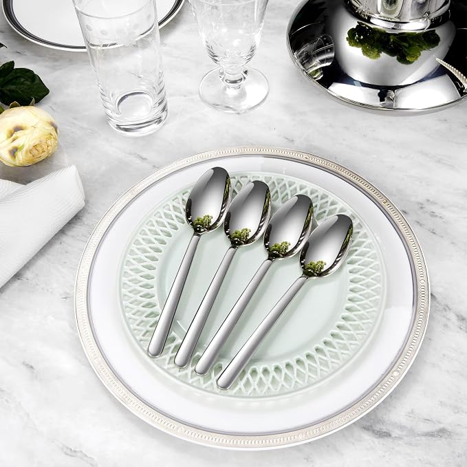 Premium Aline 4-Piece 7.4-Inch Dinner Spoon Set | 18/10 Stainless Steel Dinner - Image 4