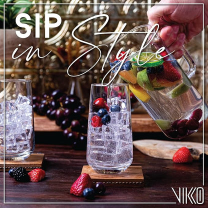 Vikko Drinking Glasses Set of 6, Highball Water Glasses 16.25 Ounce, Premium - Image 4