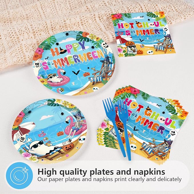 96Pcs Summer Halloween Party Decorations, Serves 24 | Halloween in Summer - Image 3