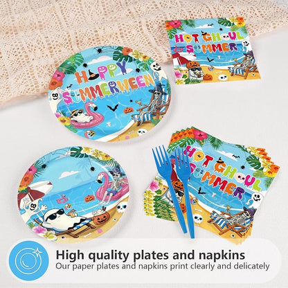 96Pcs Summer Halloween Party Decorations, Serves 24 | Halloween in Summer - Image 3