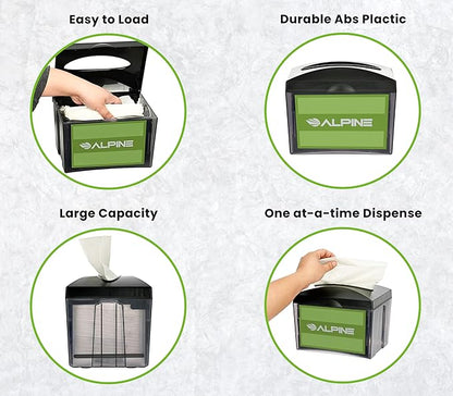 Alpine 6 Pack Tabletop Commercial Napkin Dispenser Restaurant Napkin Holder - Image 2