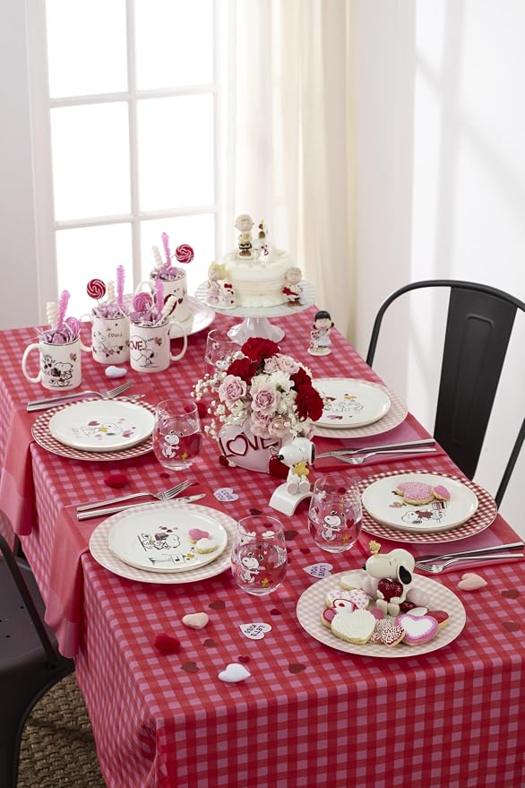 Lenox Gingham Pink Porcelain Valentine's Day Dinner Plate Set - Image 4