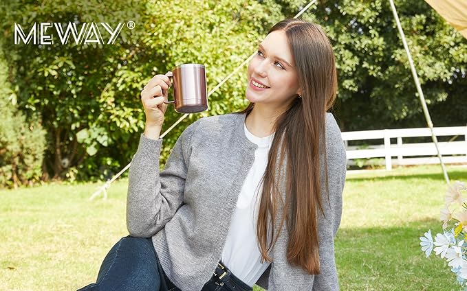 MEWAY 12oz Coffee Mug With Handle 4 Pack Bulk, Stainless Steel Insulated Travel - Image 9