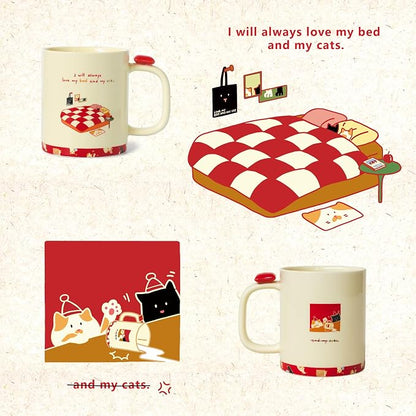 Jottings Retro Ceramic Cat Mug, 11 oz Cute Coffee Cup - Image 4