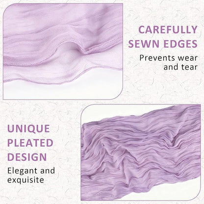 Cheesecloth Table Runner, 120 Inch 10 FT, Lilac | 1 Pack, 35x120 Inches Boho - Image 4