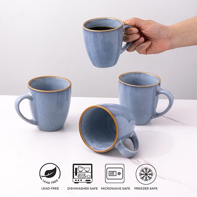 GBhome Ceramic Coffee Mugs Set of 6, 12oz Stoneware Coffee Mugs Set - Image 5