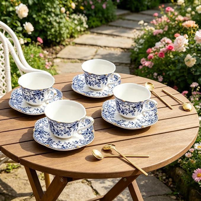 Vintage Floral Tea Cup and Saucer Set - Image 8