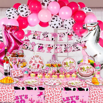 180PCS Cowgirl Paper Plates and Napkins Party Supplies Serve 60 | - Image 9