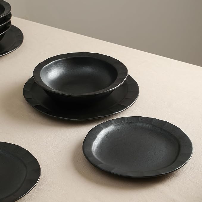 Stone Lain Oasis Stoneware Plate Dish Set, 4-Piece Dinner Plates - Image 6