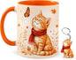 Hyturtle Orange Tabby Cat Coffee Mug, Cute Fall Gift by Hyturtle