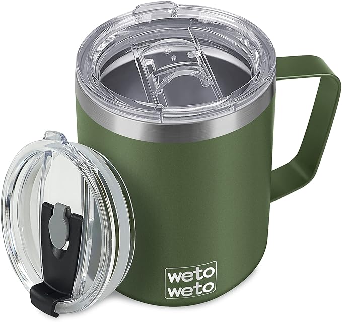 WETOWETO Coffee Mug with Handle, 14oz Insulated Stainless Steel Reusable Coffee by Wetoweto