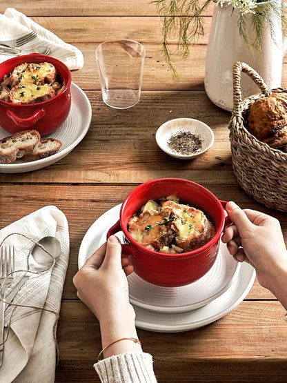 LE TAUCI Soup Bowls with Handles - 28 oz Lead-Free Ceramic French Onion Crocks - Image 7