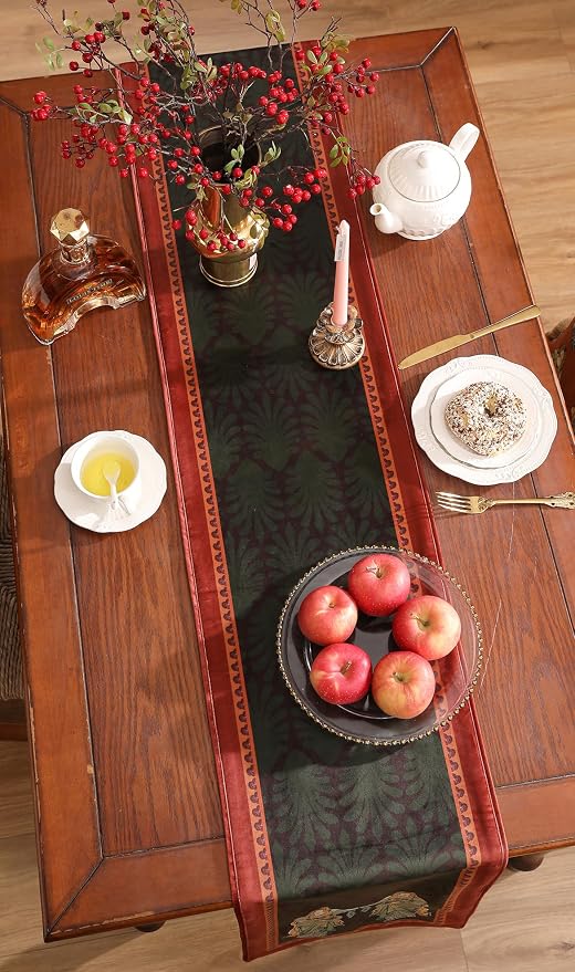 Patdrea Designer Elegant Velvet Table Runner, Classic Art Pattern, Decorative - Image 8