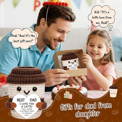 Positive Crochet Coffee Cup Dad Gift - Image 6