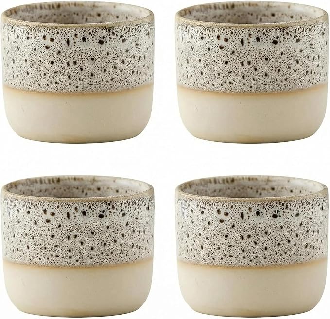 Ceramic Espresso Cups 3oz Small Modern Coffee Cup Thick Walled, Handleless by chooguang