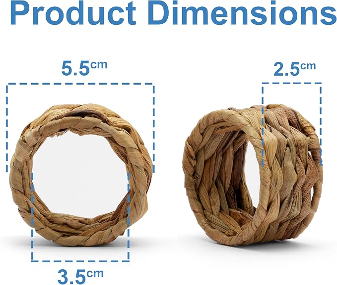 Napkin Rings – Pack of 12, Handwoven Rustic Table Décor - Image 6