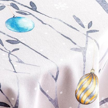 Maison d' Hermine Table Cloth Round Table 100% Cotton 69 Inches Fall Tablecloth Reusable Everyday Use for Thanksgiving Christmas Decorations Dining Farmhouse Party (Fairy Christmas)