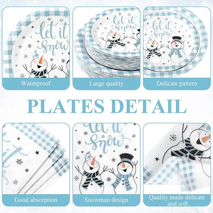 Funnymoom 250 Pcs Winter Snowman Party Decorations - Image 2