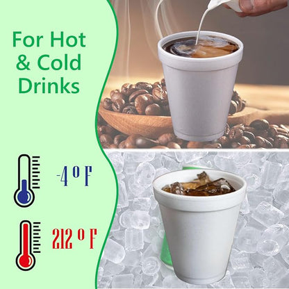 12 OZ Foam Cups for Hot & Cold Drinks. USA-Made 50-Pack - Image 3
