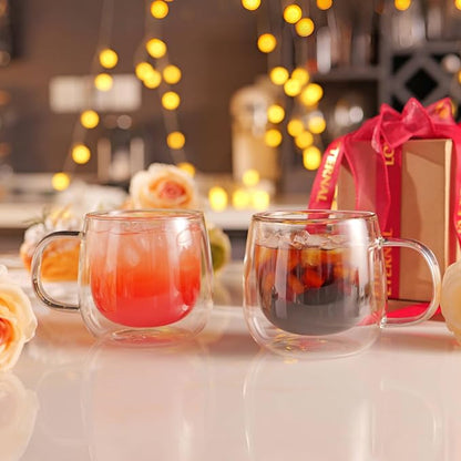 CNGLASS 12oz Double Walled Glass Coffee Mugs, Glass Espresso Mugs - Image 5