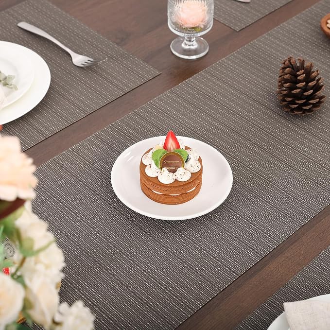 Myir JUN Dark Gray Table Runner Home Decor Dining Table Runners | Vinyl Table - Image 3