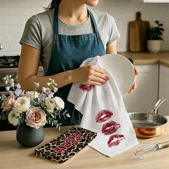 Trendy Red Cheetah Print Hand Towels - Image 6