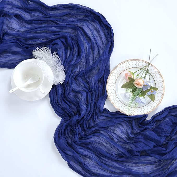 12 Pack Royal Blue Cheesecloth Table Runner 17 x 108 Inch | Boho Gauze Cheese - Image 7