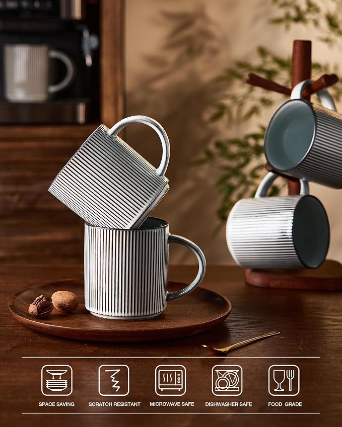 famiware Coffee Mug Set for 4, Star 16 oz Catering Mugs Cup Set - Image 7