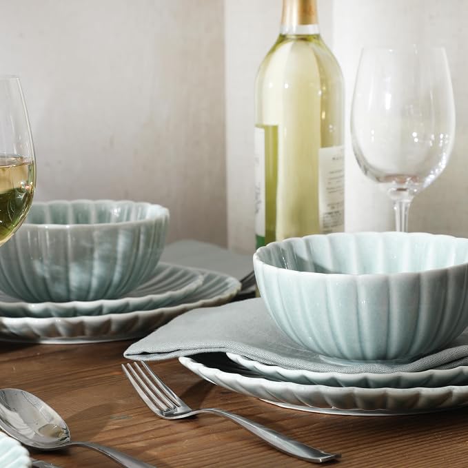 Gibson Elite Peach Orchard 12-Piece New Bone China Dinnerware Set Service - Image 5
