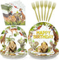 96Pcs African Safari Birthday Party Decorations, Serve 24 | Jungle Theme Plates by Greencian
