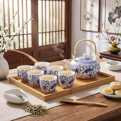 Layhit Japanese Tea Set for Adults, 25.3oz Ceramic Teapot - Image 3