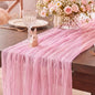 3 Pack Candy Pink Cheesecloth Table Runner 120 Inch Boho Wedding Decor | by Fixwal
