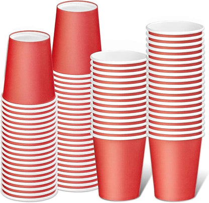 75 Pack 8 oz Disposable Paper Cups, Paper Coffee Cups-Red | Beverage Cups by BALDCC