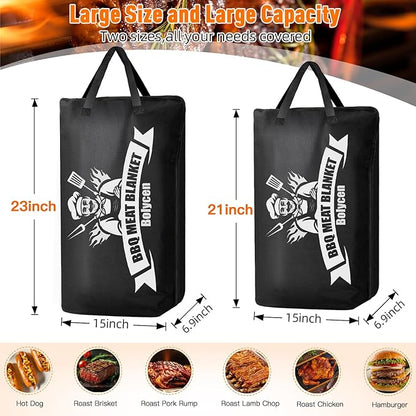 Valentines Day Gifts Upgraded BBQ Blanket for Resting Meat - Air Fryer Kitchen Camping Baking Party Essential -Smoker Accessories Brisket Blanket - Insulated Meat Resting Bag with Wide Mouth for Steak/ Pork Shoulder/ Turkey - Birthday Anniversary BBQ A...